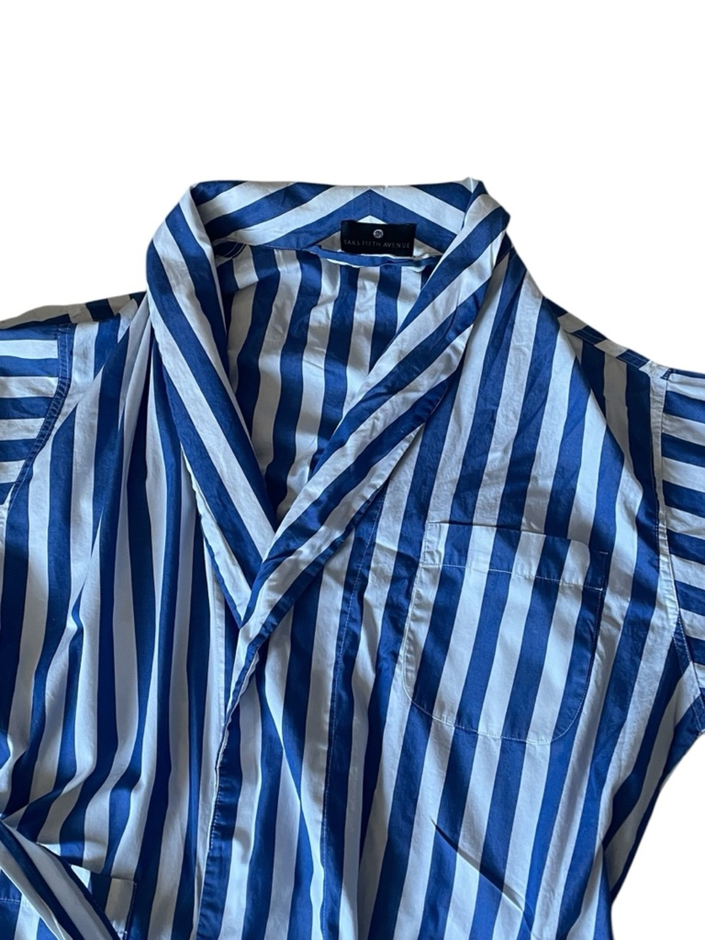 Saks Fifth Avenue 100% Cotton Striped Robe L/XL - Picture 2 of 5